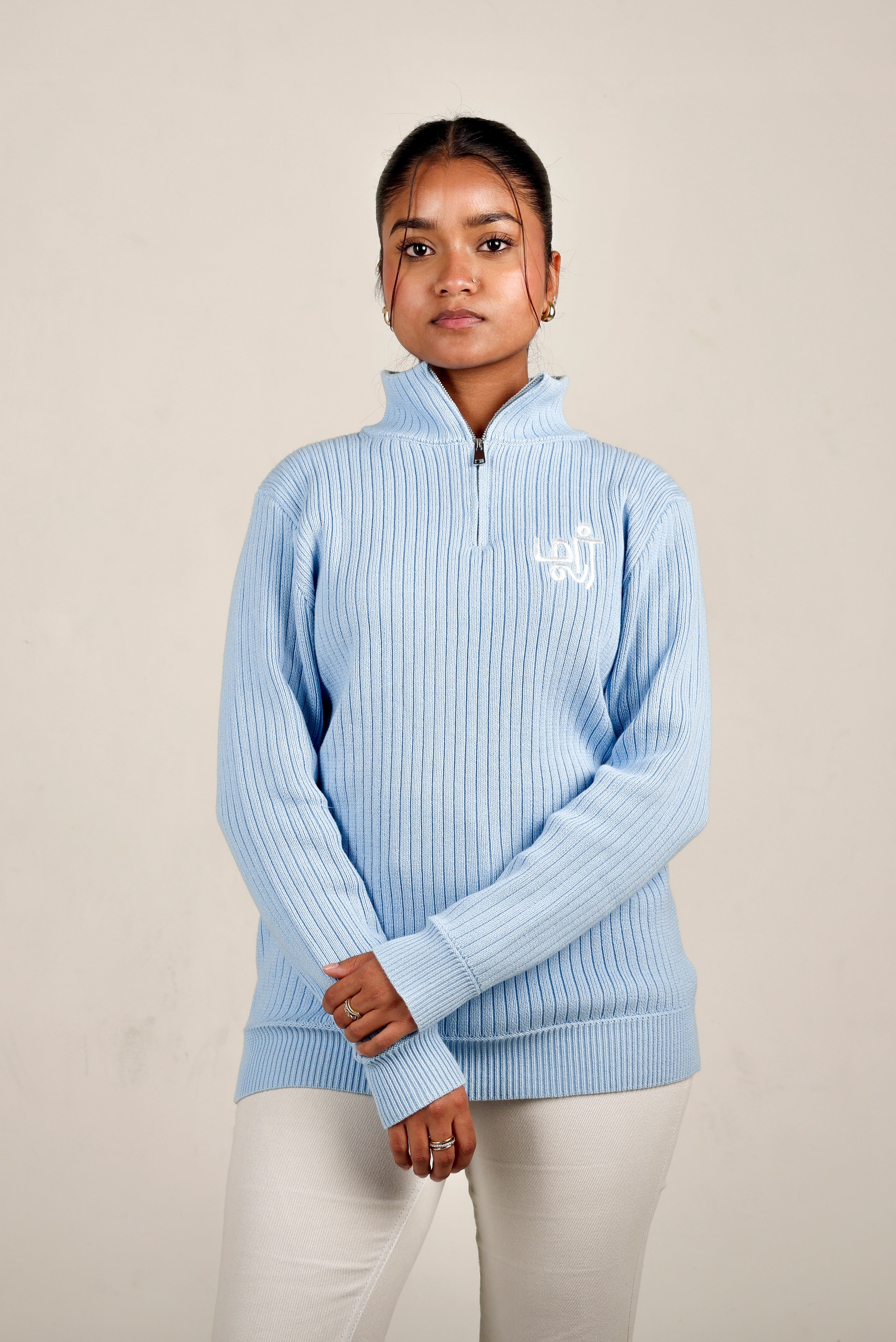 Thulir Quarter-Zip Light Blue