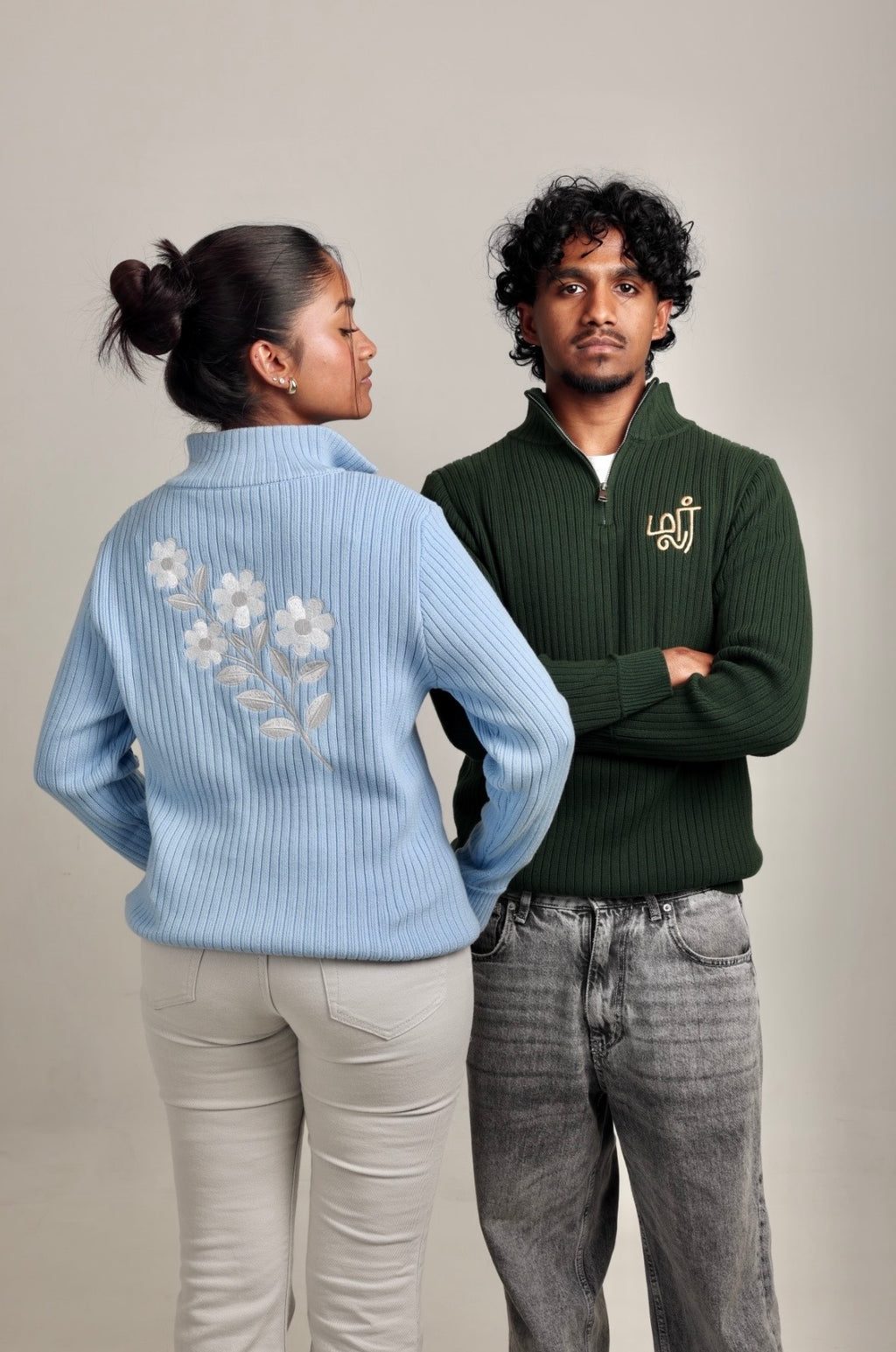 Thulir Quarter-Zip Light Blue
