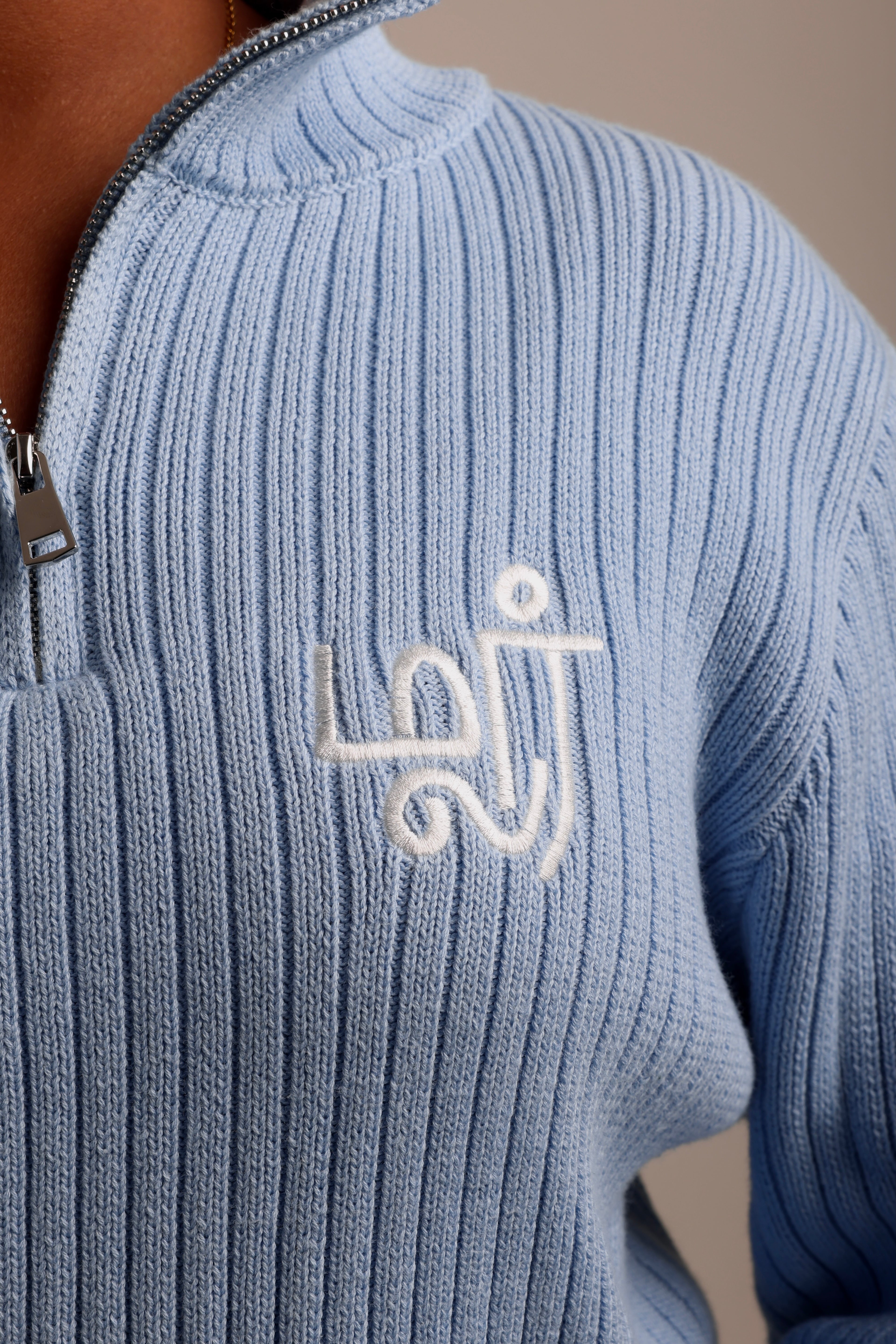 Thulir Quarter-Zip Light Blue
