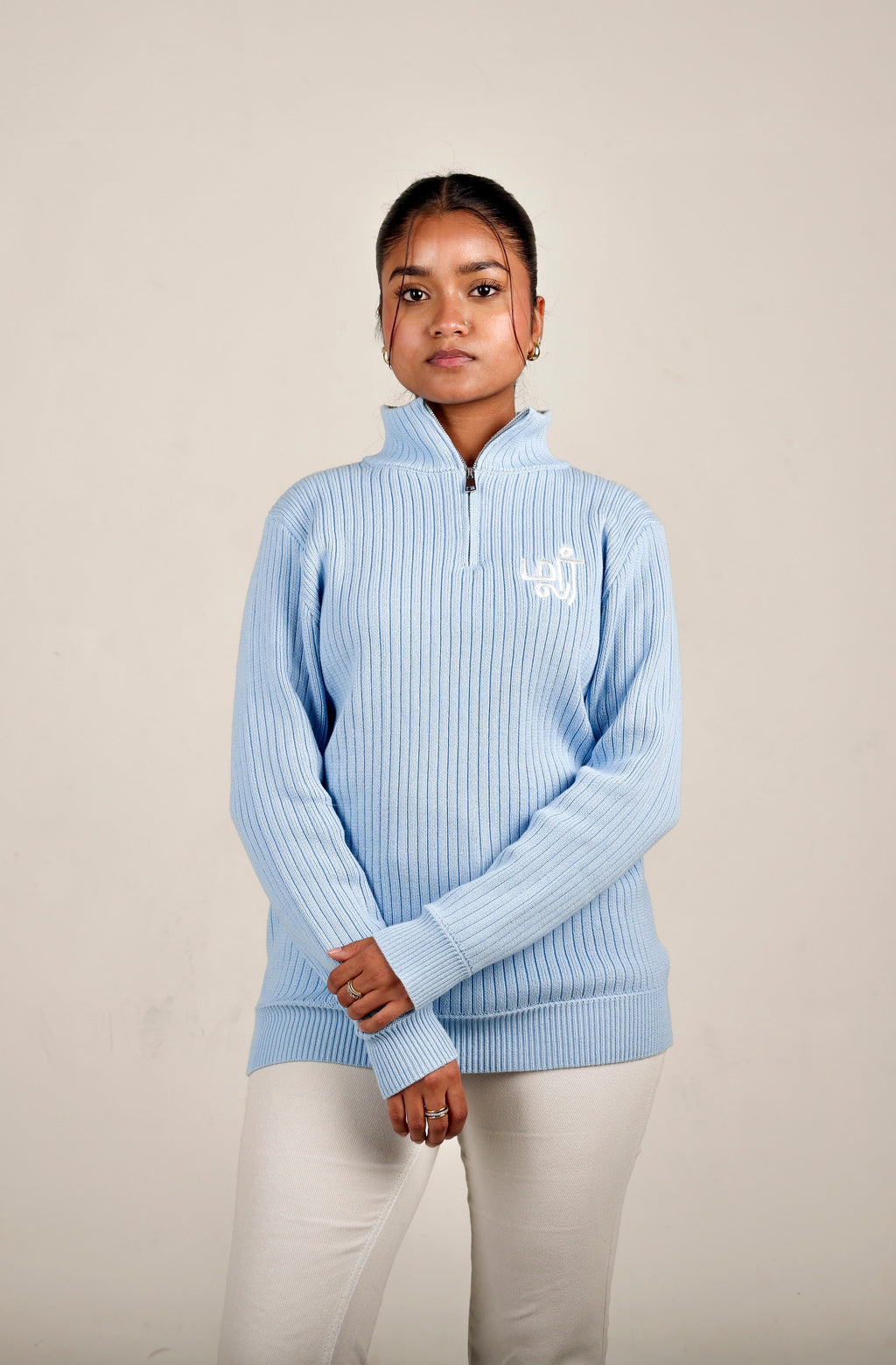 Thulir Quarter-Zip Light Blue